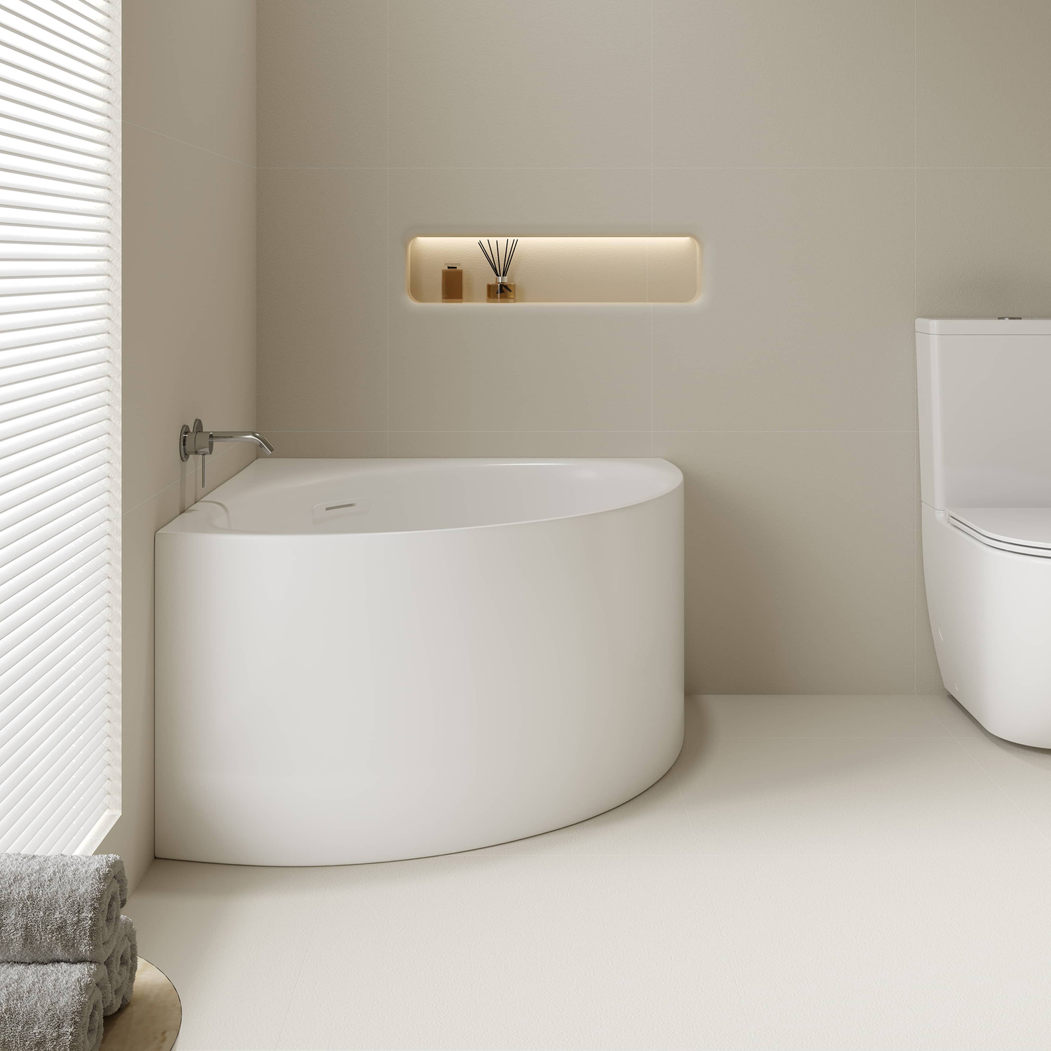 Stirling Acrylic Corner Bath with Overflow