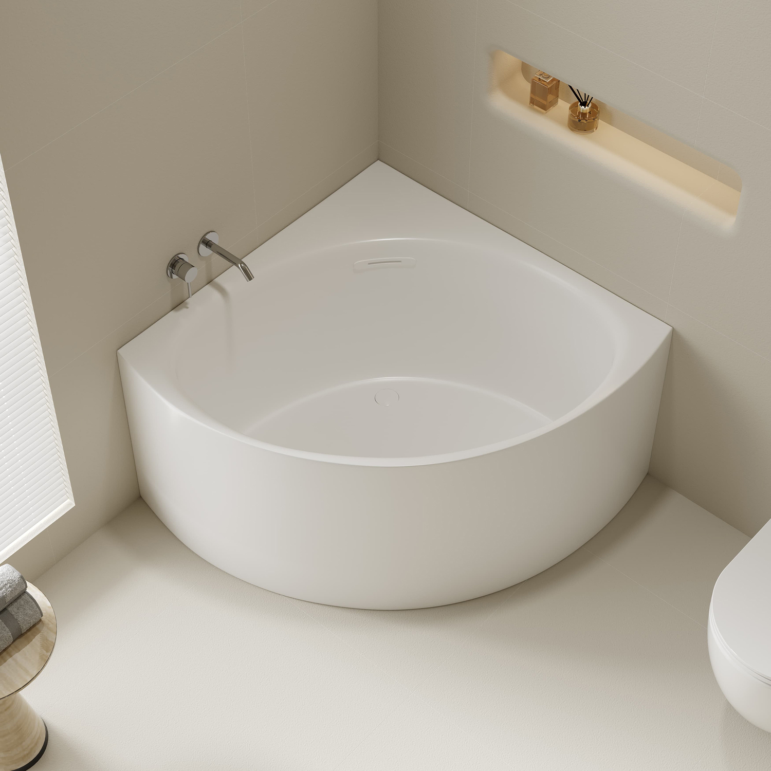 Stirling Acrylic Corner Bath with Overflow