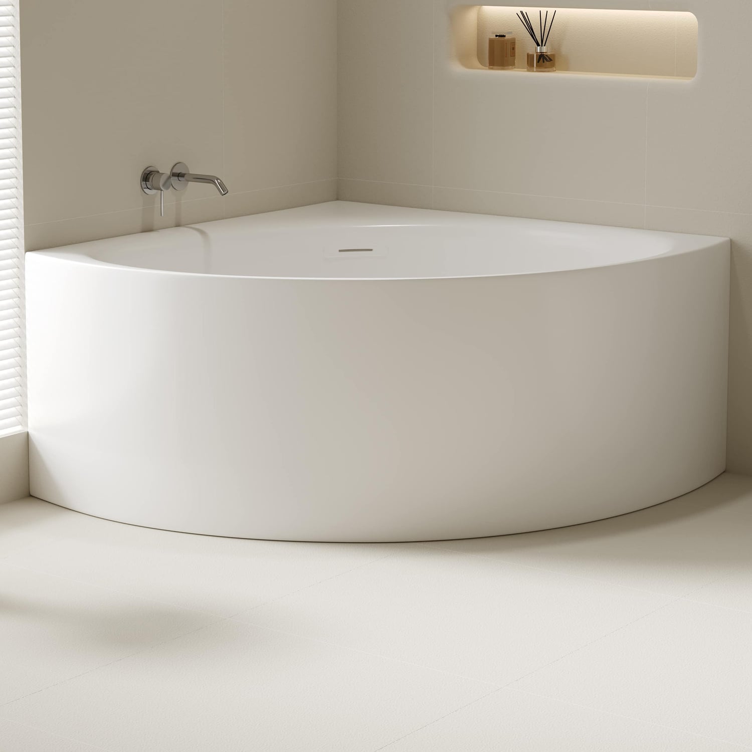 Stirling Acrylic Corner Bath with Overflow