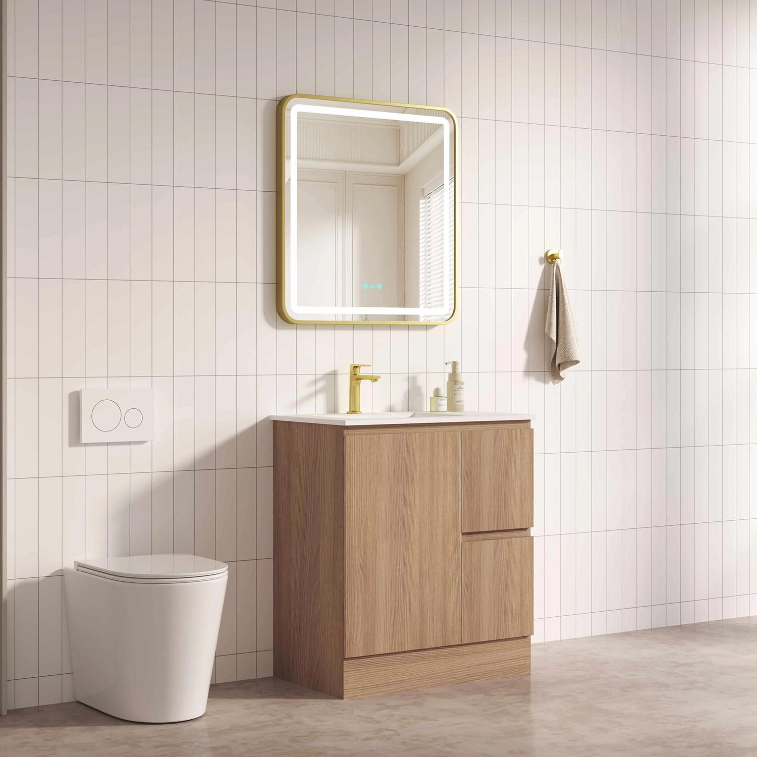 Byron 750mm Light Oak Freestanding Vanity