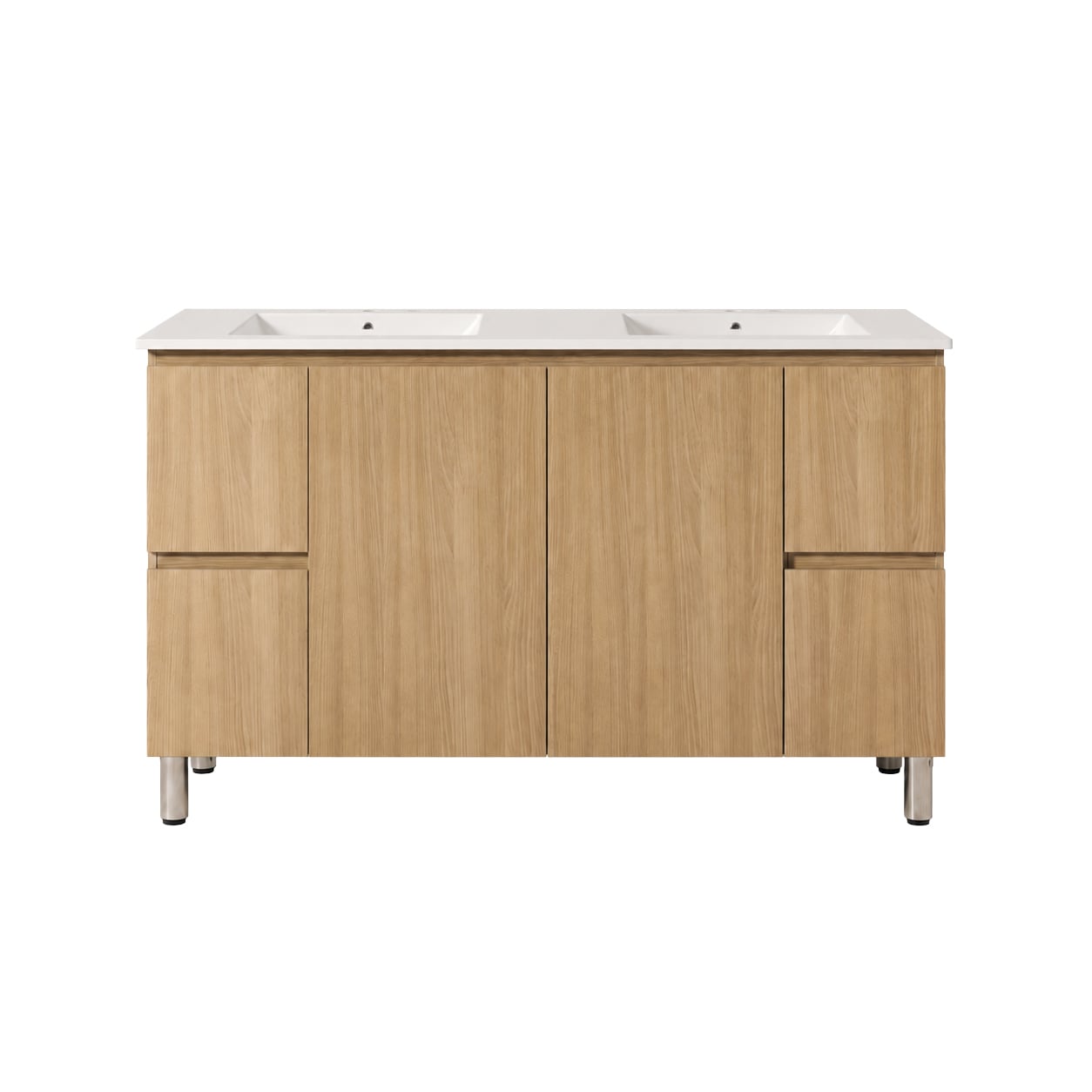 Byron 1500mm Light Oak Freestanding Double Vanity