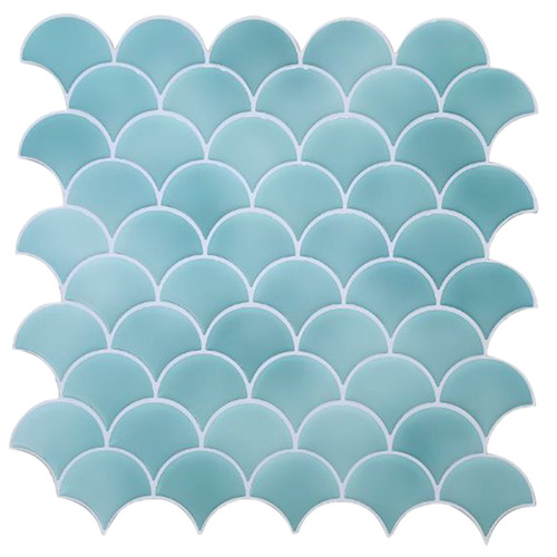 Turquoise Fish Scale Mosaic Tile