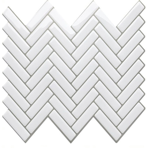 White Herringbone Mosaic Tile