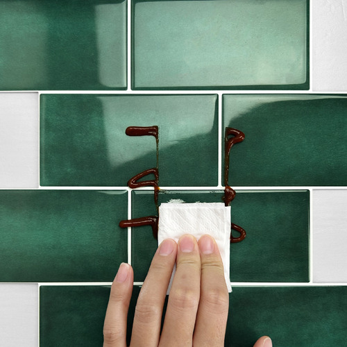 Turquoise Green Subway Stick on Tile (10 Pack)