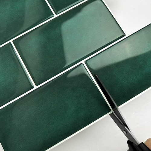 Turquoise Green Subway Stick on Tile (10 Pack)