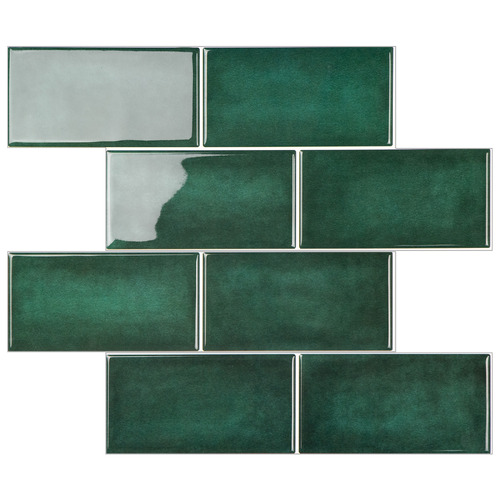 Turquoise Green Subway Stick on Tile (10 Pack)