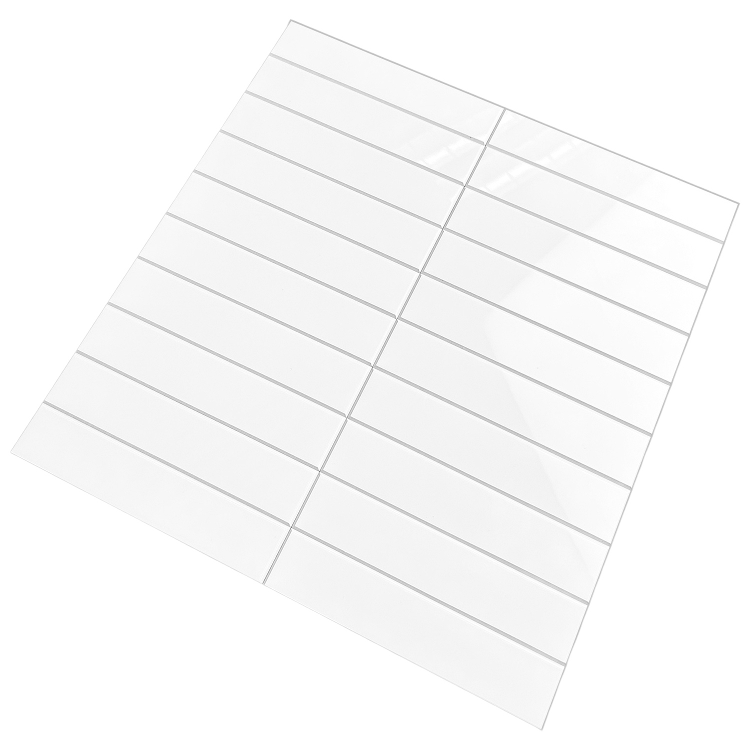 Peel & Stick Gloss White Kit Kat Stick on Tile
