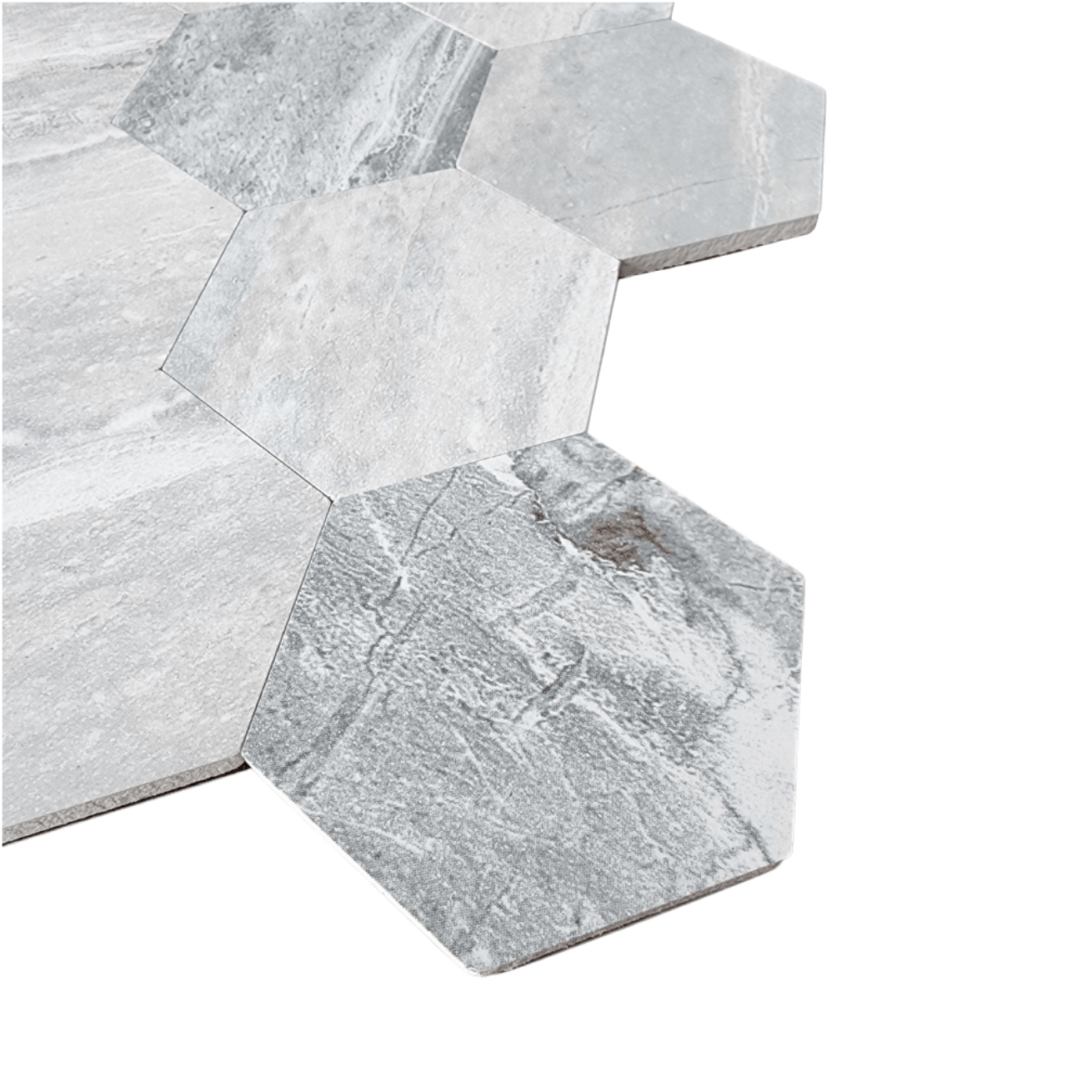 Granite Stone Hexagon Stick on Tile (10 Pack)