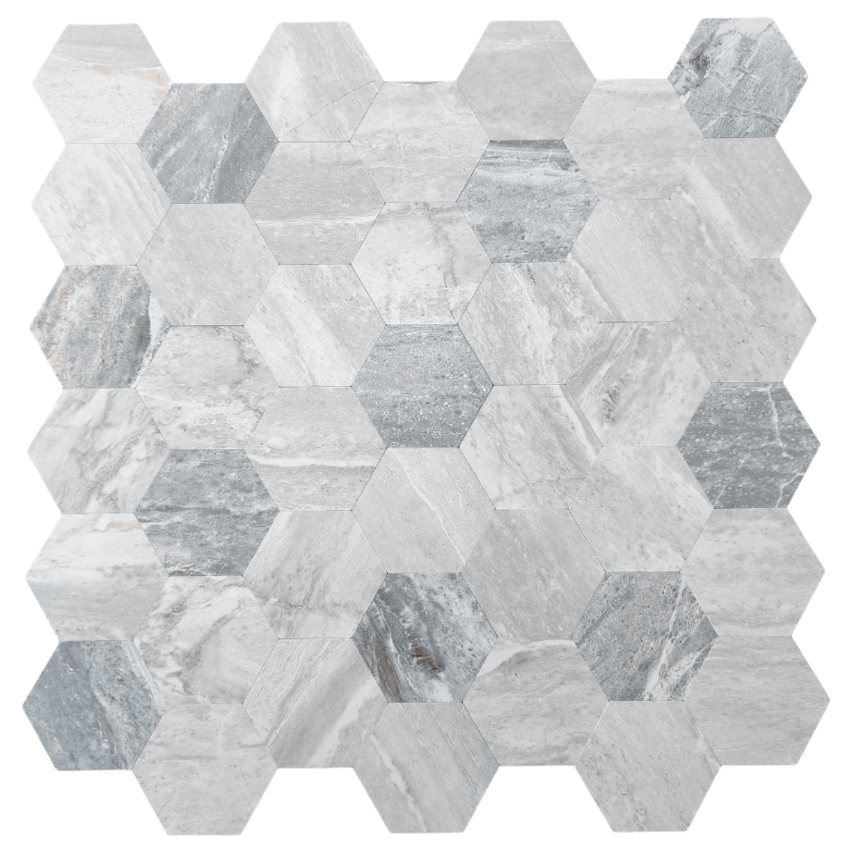 Granite Stone Hexagon Stick on Tile (10 Pack)