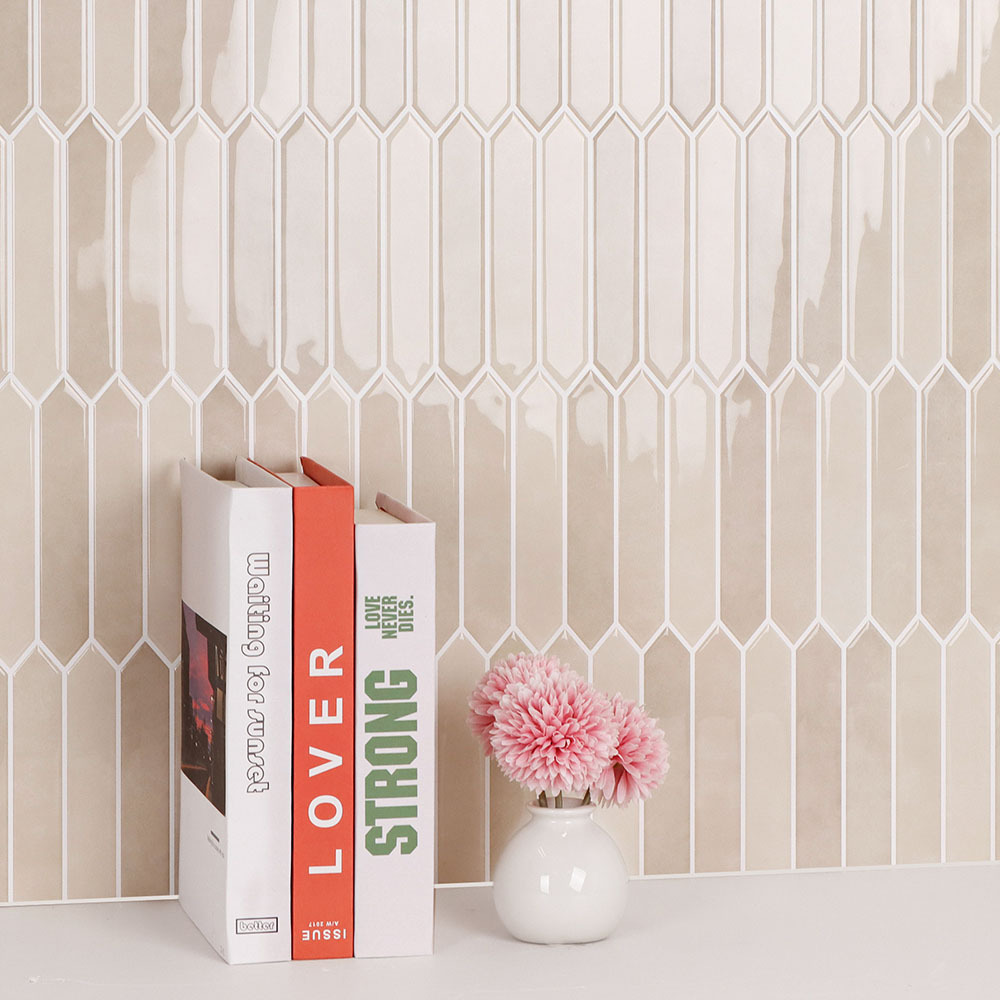 Peel & Stick Natural Picket Stick on Tile (10 Pack)