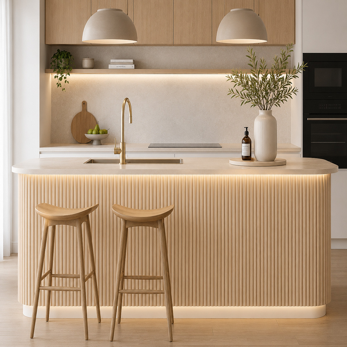 Mikos 1200 x 600mm Oak Grain Flexible Wave Wall Panels