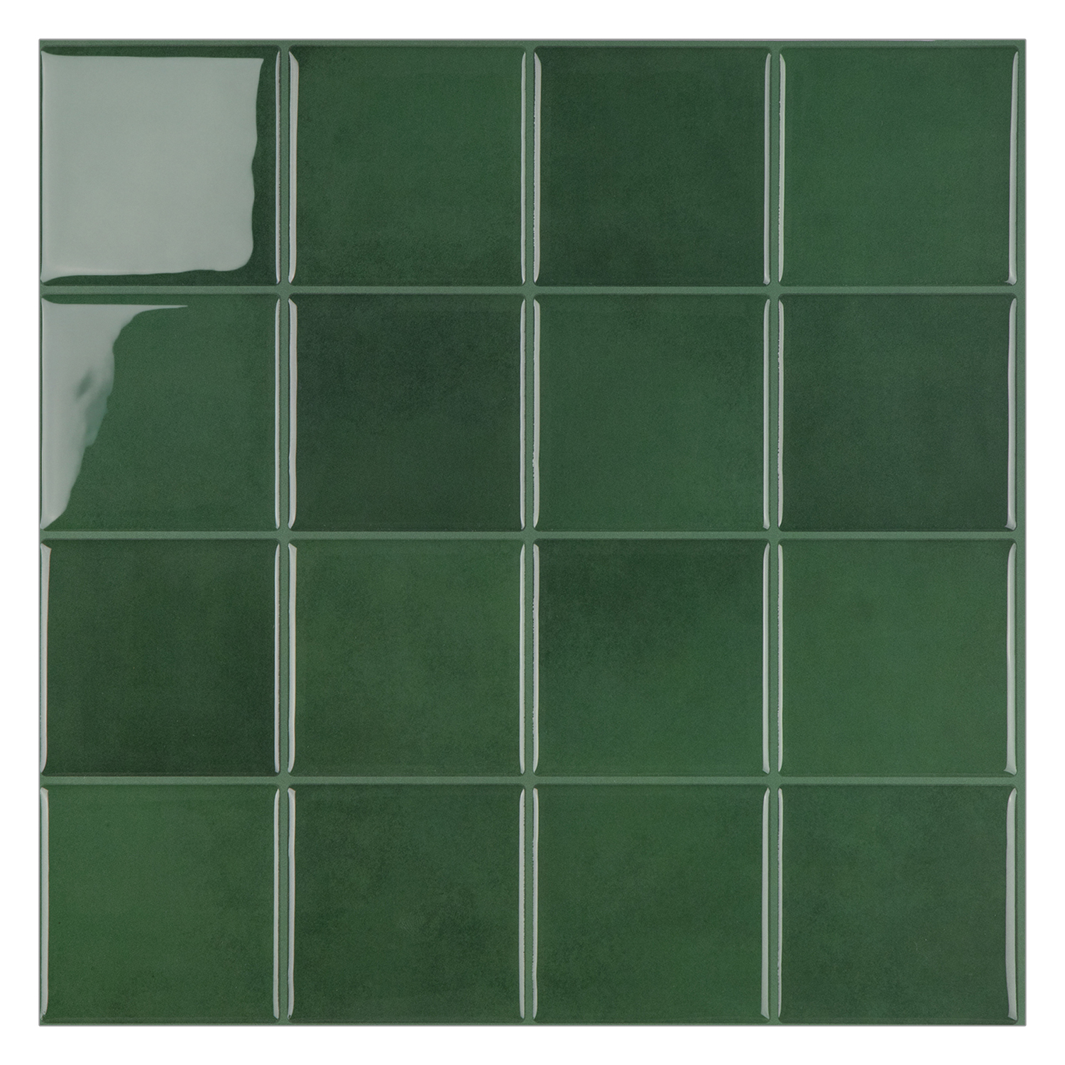 Peel & Stick Dark Green Small Square Stick on Tile (10 Pack)