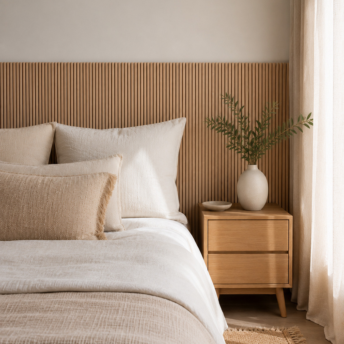 Mikos 1200 x 600mm Natural Birch Flexible Slat Wall Panels