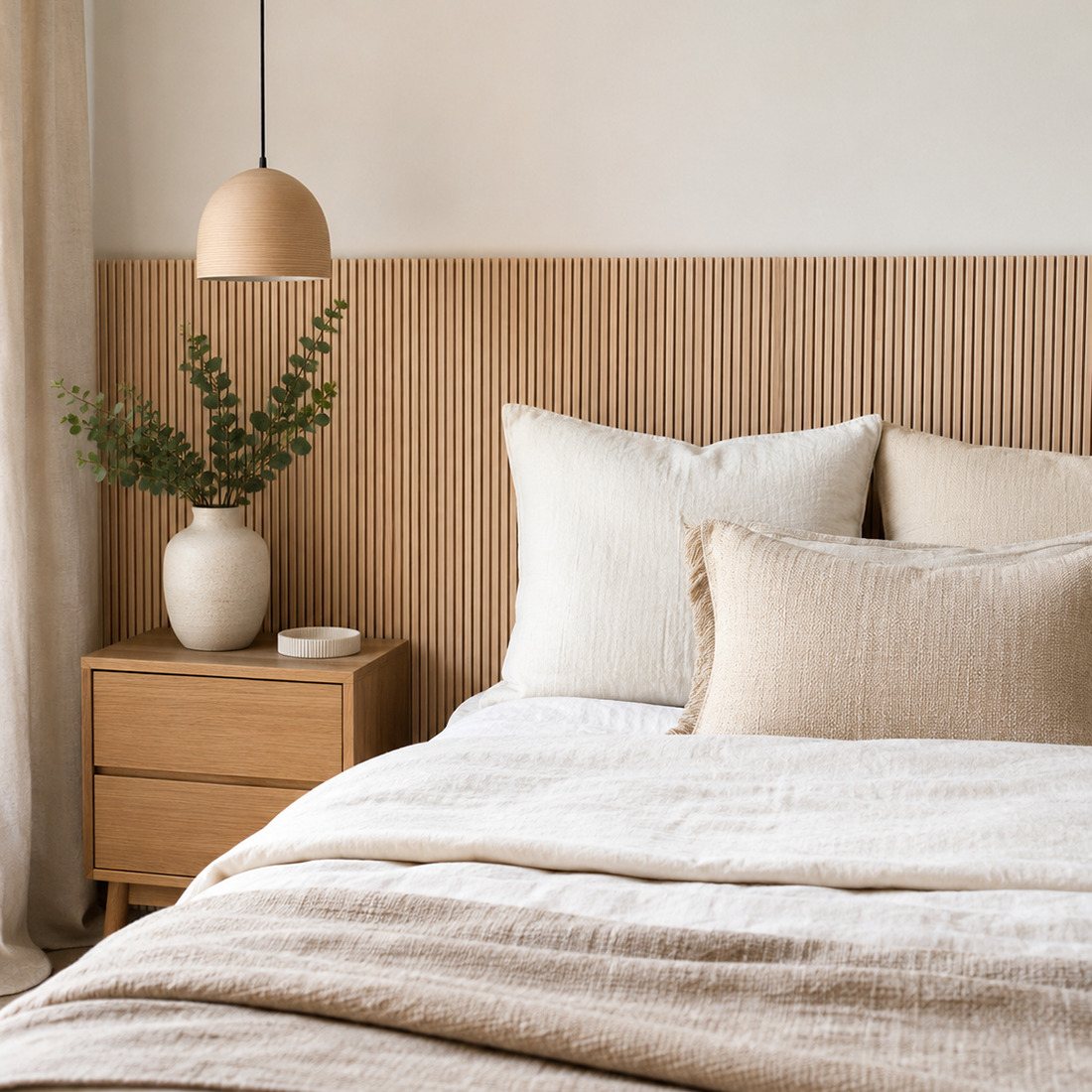 Mikos 1200 x 600mm Natural Birch Flexible Slat Wall Panels