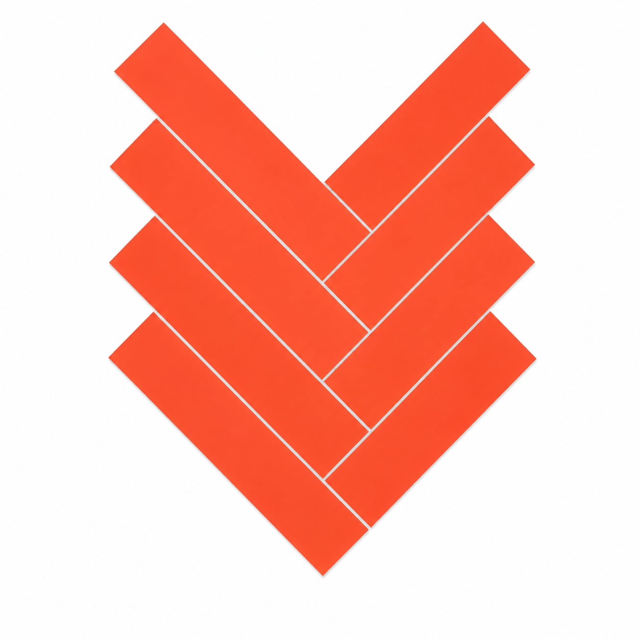 Peel & Stick Matte Orange Herringbone Stick on Tile (10 Pack)