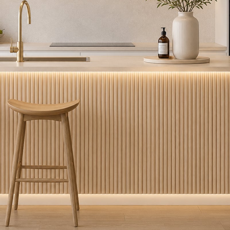 Mikos 1200 x 600mm Oak Grain Flexible Scallop Wall Panels