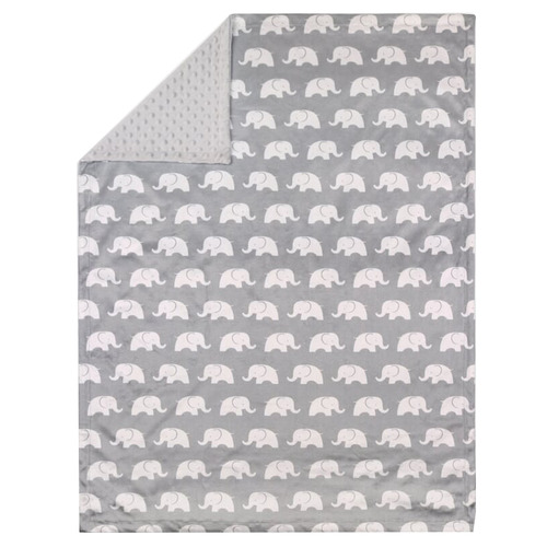 Little Haven Light Grey Elephant Pram Blanket Temple & ster