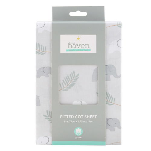 LittleHaven Little Haven Elephant Cot Fitted Sheet Temple & ster