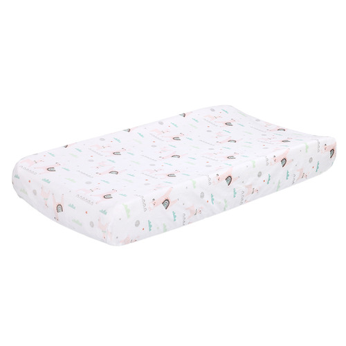 Little Haven Blush Llama Change Pad Cover Temple & ster