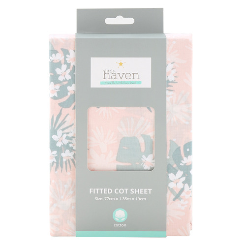 LittleHaven Little Haven Botanical Leaf Cot Fitted Sheet Temple & ster