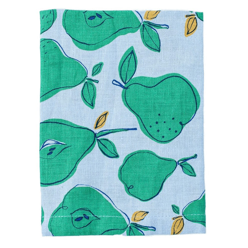 Green Pear Linen Tea Towel Temple & ster