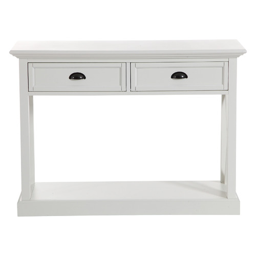 white hamptons 2 drawer console table