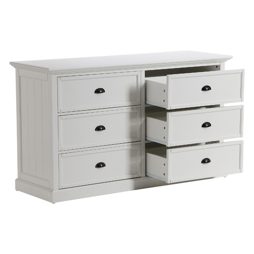 SandStoneSea White Hamptons 6 Drawer Chest Temple & ster