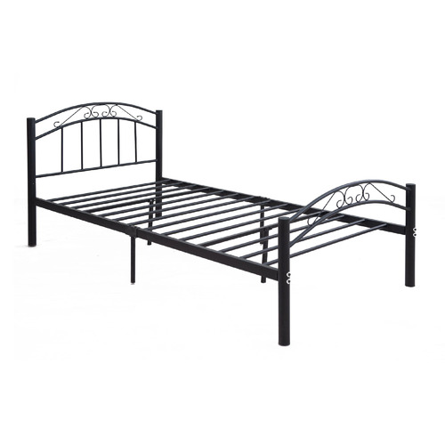 SandStoneSea Black Brooklyn Metal Bed Temple & ster