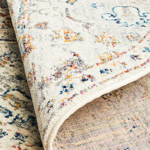 SandStoneSea Silver Transitional Distressed Round Rug Temple & ster