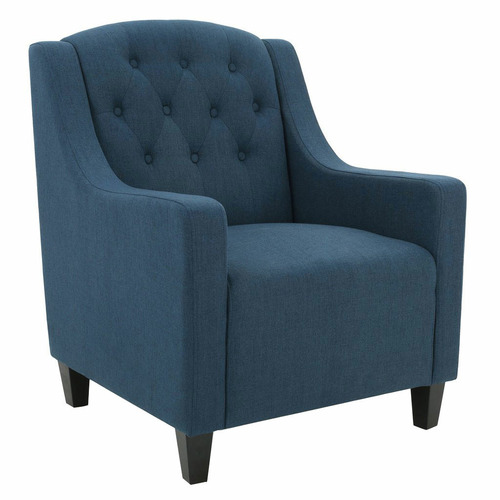 SandStoneSea Dark Blue Canberra Fabric Armchair | Temple & Webster