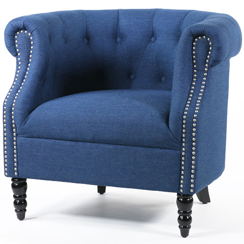 navy upholstered chair