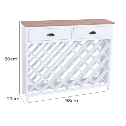 SandStoneSea White & Natural Zoe Pine Wood Wine Rack Temple & ster