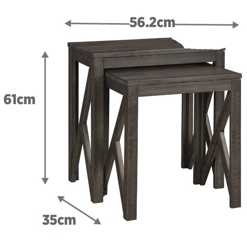 SandStoneSea 2 Piece Raedale Acacia Wood Nesting Side Tables Set