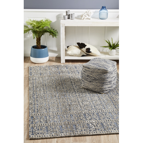 SandStoneSea Charcoal, Navy & Natural Distressed Nomadic Rug | Temple ...