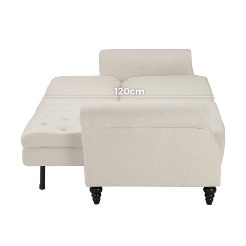 SandStoneSea Richmond 3 Seater Linen Chesterfield Sofa Bed Temple