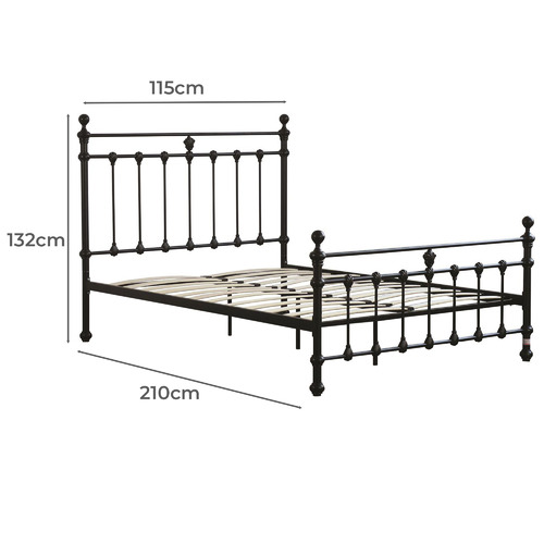 SandStoneSea Black Modern Classic Valarie Steel Bed Frame Temple