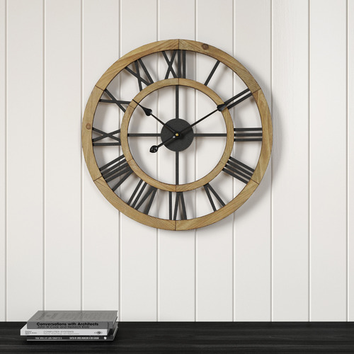 SandStoneSea 60cm Black Hamptons Wall Clock Temple & ster