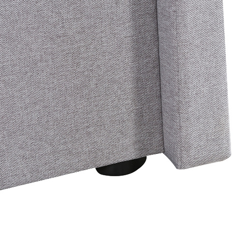 SandStoneSea Light Grey Guildford LinenBlend Winged Bedhead Temple