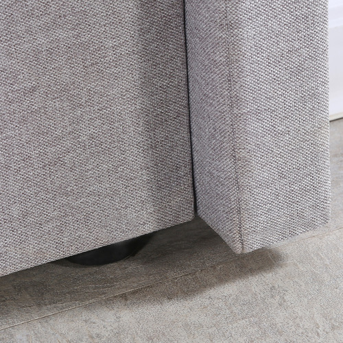 SandStoneSea Light Grey Guildford LinenBlend Winged Bedhead Temple