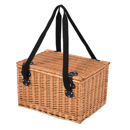 4 Person Hunter Picnic Basket with Strap Set