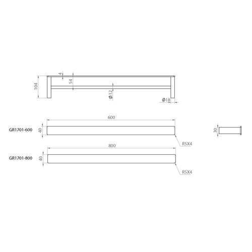 Double Bar The Gabe Stainless Steel Towel Rail