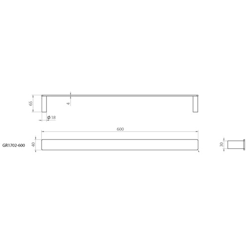 Single Bar Huntingwood Stainless Steel Towel Rail