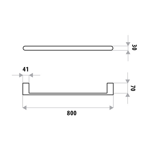 Single Bar Huntingwood Stainless Steel Towel Rail