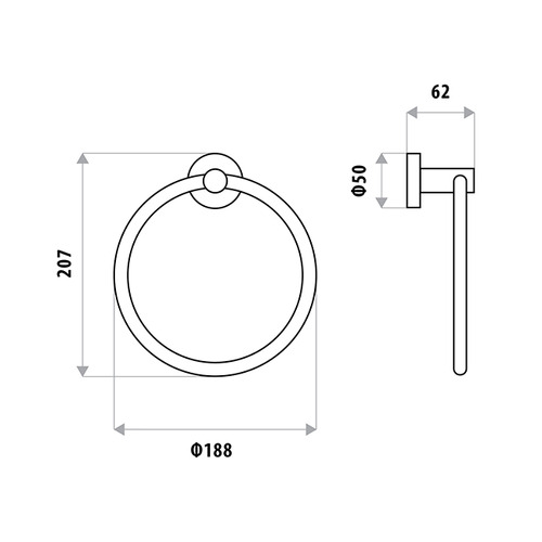 Loui Stainless Steel Towel Ring