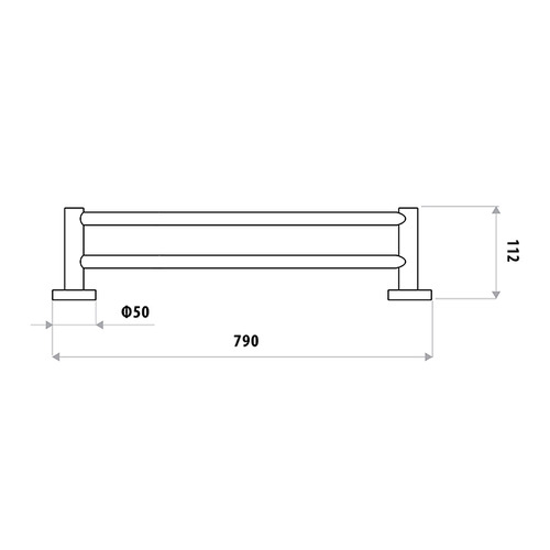 Double Bar Loui Zinc Alloy Towel Rail