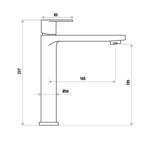The Gabe Leva High Rise Basin Mixer Tap