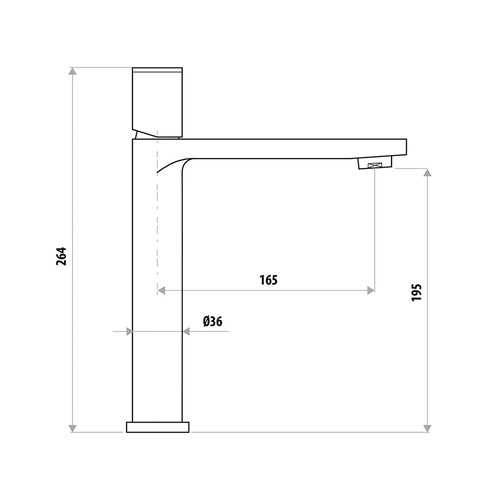 The Gabe High Rise Basin Mixer Tap