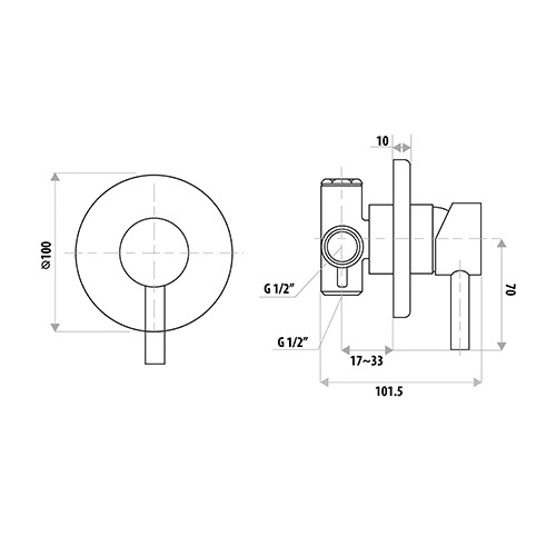 Round Loui Wall Mixer
