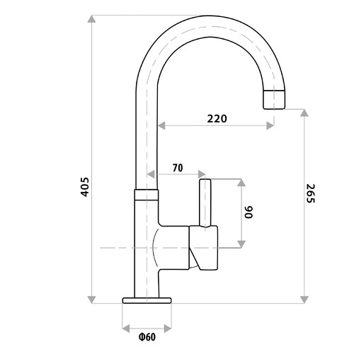 Elle Stainless Steel Kitchen Mixer Tap