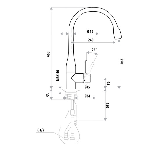Elle Gooseneck PullOut Sink Mixer Tap Temple & ster